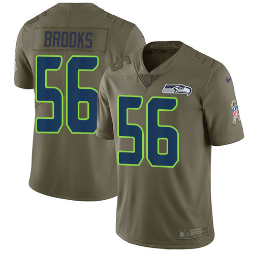 Nike Seahawks #56 Jordyn Brooks Olive Youth Stitched NFL Limited 2017 Salute To Service Jersey